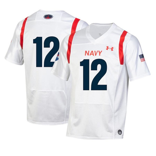 Men's Navy Midshipmen #12 White 2022 Special Games Stitched Football Jersey
