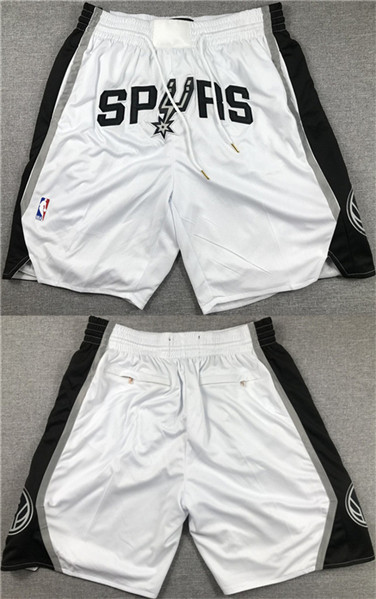 Men' San Antonio Spurs White Shorts (Run Small)