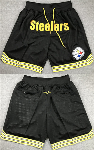 Men's Pittsburgh Steelers Black Shorts (Run Small)