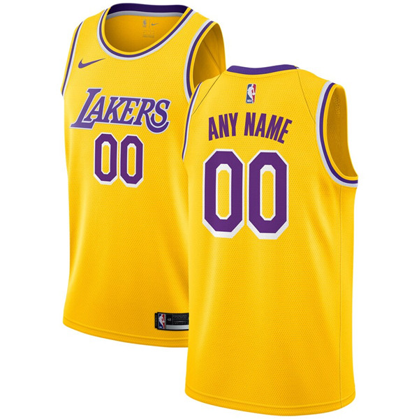 Los Angeles Lakers Customized Gold Stitched NBA Jersey
