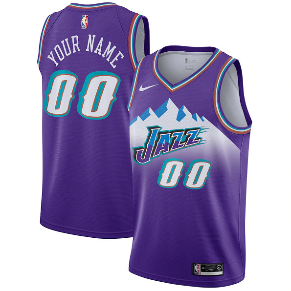 Men's Utah Jazz Customized Purple City Edition Stitched Basketball Jersey