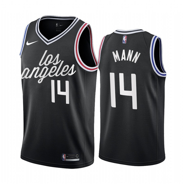 Men's Los Angeles Clippers #14 Terance Mann 2022/23 Black City Edition Stitched Jersey
