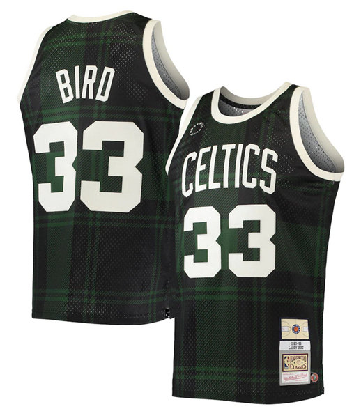 Men's Boston Celtics #33 Larry Bird 1985-86 Hardwood Classics Uninterrupted Swingman Stitched Jersey