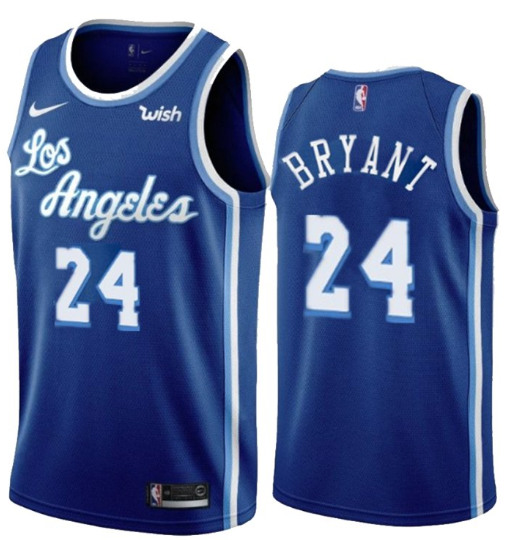 Men's Los Angeles Lakers #24 Kobe Bryant Blue Classic Edition Swingman Stitched NBA Jersey