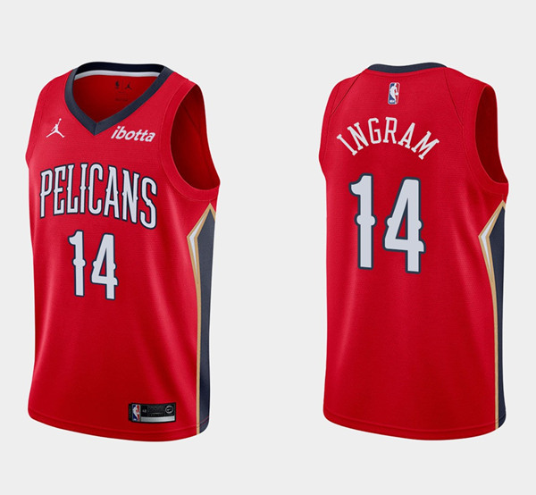 Men's New Orleans Pelicans #14 Brandon Ingram Red Stitched NBA Jersey