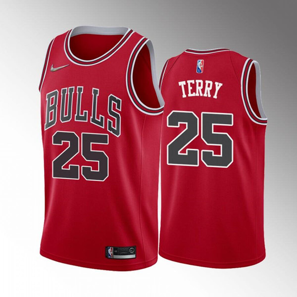 Men's Chicago Bulls #25 Dalen Terry Red Stitched Basketball Jersey