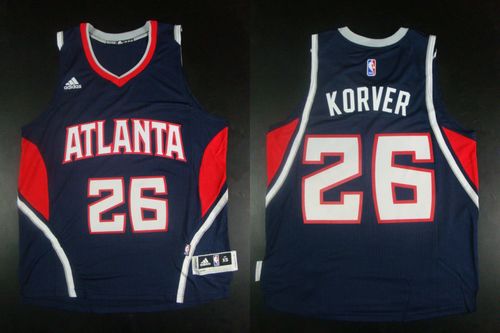 Men's Atlanta Hawks #26 Kyle Korver Blue Stitched Jersey