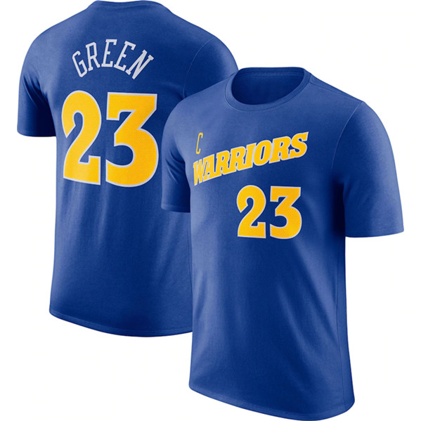 Men's Golden State Warriors #23 Draymond Green Blue 2022/23 Name & Number T-Shirt