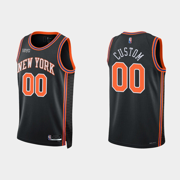 Youth New York Knicks Customized Black Stitched Jersey