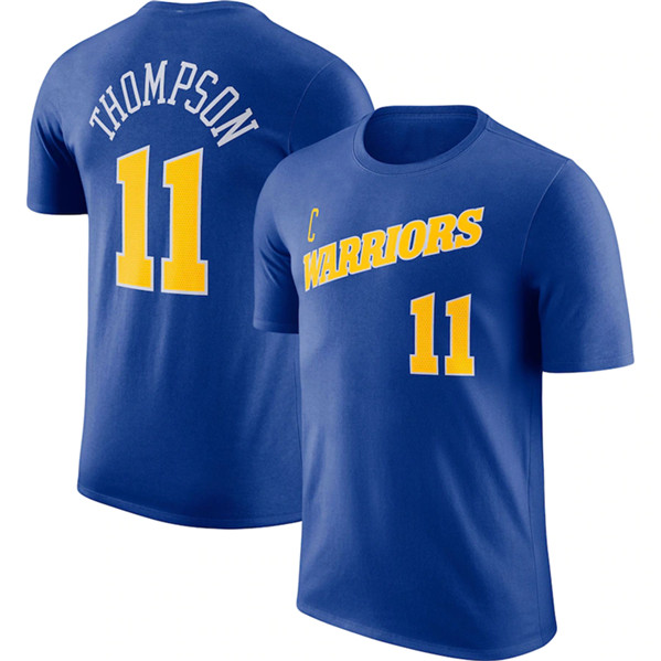 Men's Golden State Warriors #11 Klay Thompson Blue 2022/23 Name & Number T-Shirt