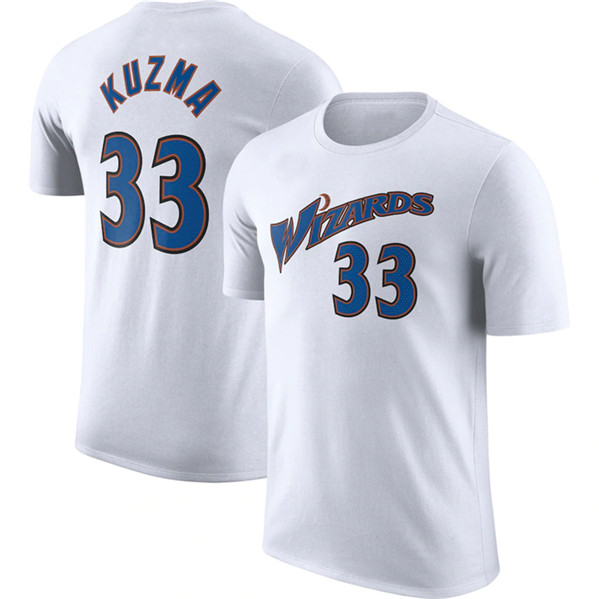 Men's Washington Wizards #33 Kyle Kuzma White 2022/23 Classic Edition Name & Number T-Shirt