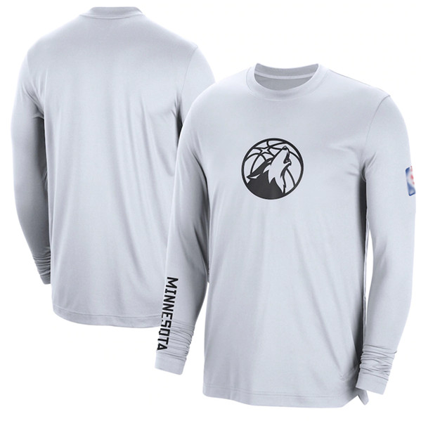 Men's Minnesota Timberwolves White 2022/23 City Edition Essential Expressive Long Sleeve T-Shirt