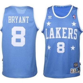 Men's Los Angeles Lakers #8 Kobe Bryant Light Blue Throwback ...
