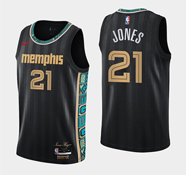 Men's Memphis Grizzlies #21 Tyus Jones 2020-21 City Swingman Stitched NBA Jersey