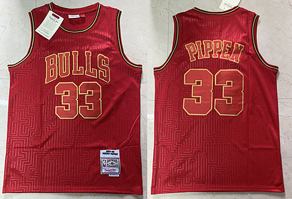 Men's Chicago Bulls #33 Scottie Pippen Throwback Stitched NBA Jersey