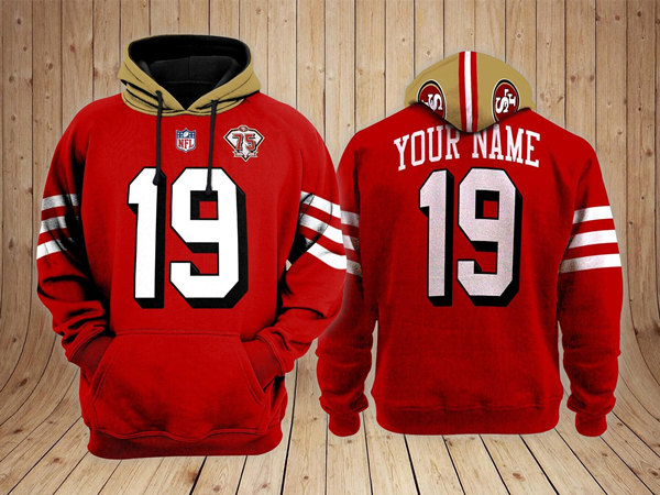 Men's San Francisco 49ers Active Player Red Performance Pullover Hoodie