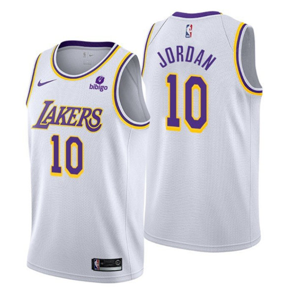 Men's Los Angeles Lakers #10 Deandre Jordan White Stitched Jersey
