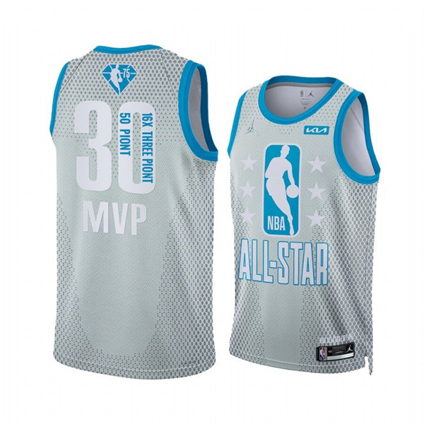 Men's 2022 All-Star #30 Stephen Curry Gray MVP Stitched Basketball Jersey