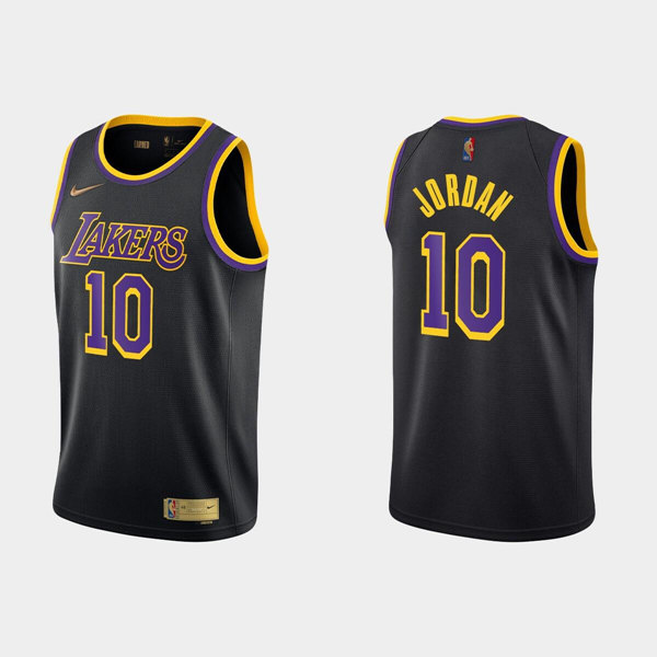 Men's Los Angeles Lakers #10 Deandre Jordan Black Stitched Jersey