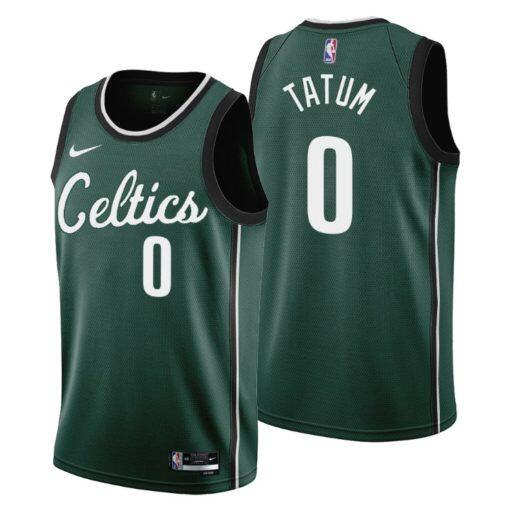 Men's Boston Celtics #0 Jayson Tatum 2022/23 Green City Edition Stitched Jersey