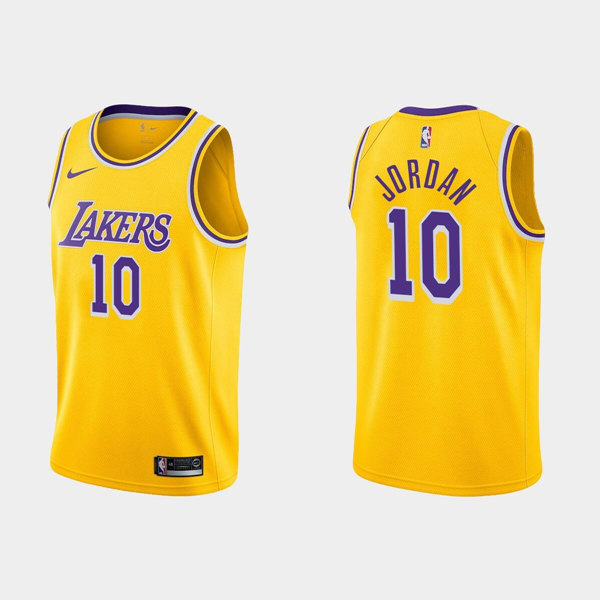 Men's Los Angeles Lakers #10 Deandre Jordan Gold Stitched Jersey [NBA ...