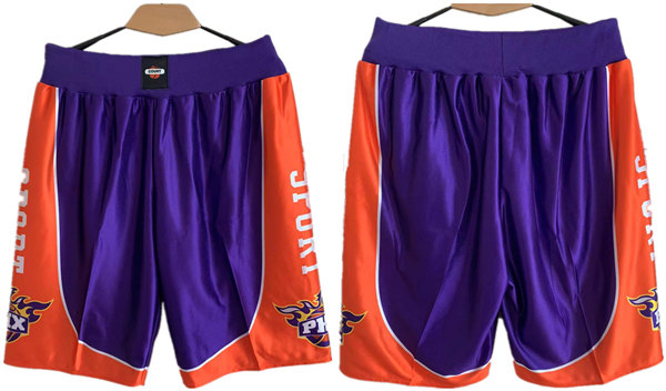 Men's Phoenix Suns Purple/Orange Shorts(Run Small)