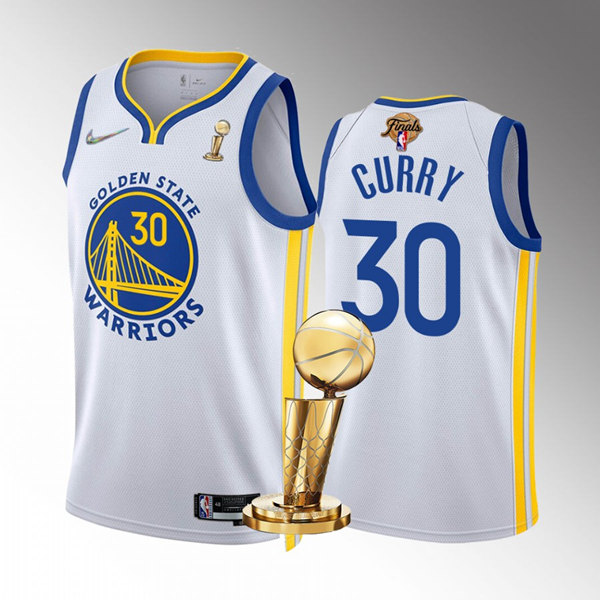 Men's Golden State Warriors #30 Stephen Curry White 2022 NBA Finals Champions Stitched Jersey