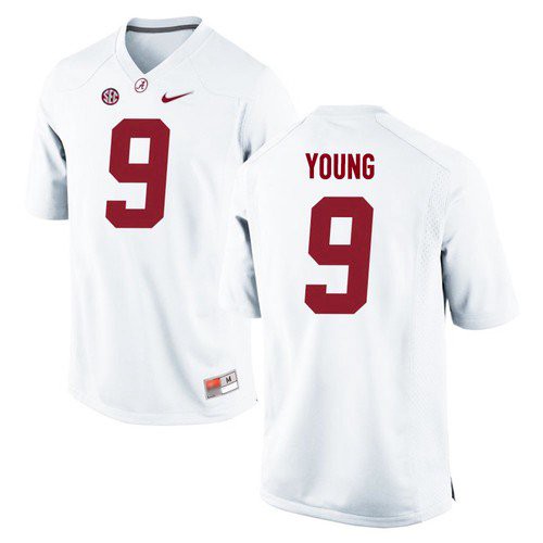 Men's Alabama Crimson Tide Bryce Young #9 White Stitched Jersey