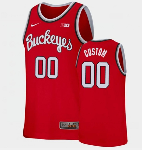 Men's Ohio State Buckeyes Customized Red Stitched NCAA Jersey