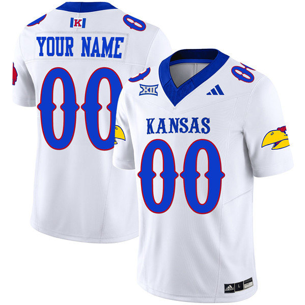 Men's Kansas Jayhawks ACTIVE PLAYER Custom White 2023 F.U.S.E. Vapor Limited Stitched Jersey