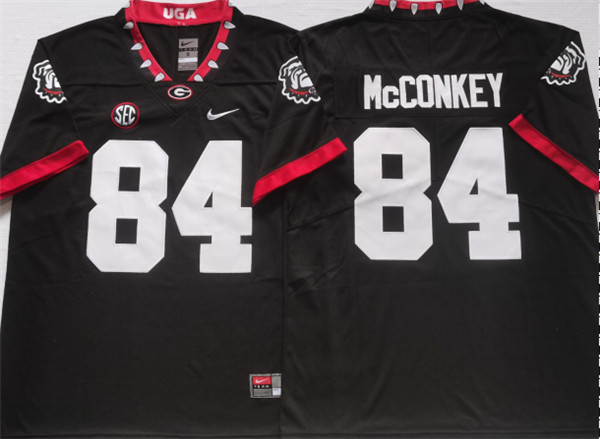 Men’s Georgia Bulldogs #84 McCONKEY Black College Football Stitched Jersey