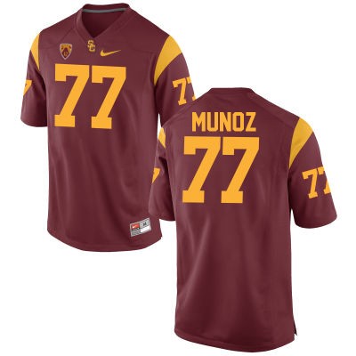 Men's Trojans #77 Anthony Munoz Red Stitched NCAA Jersey