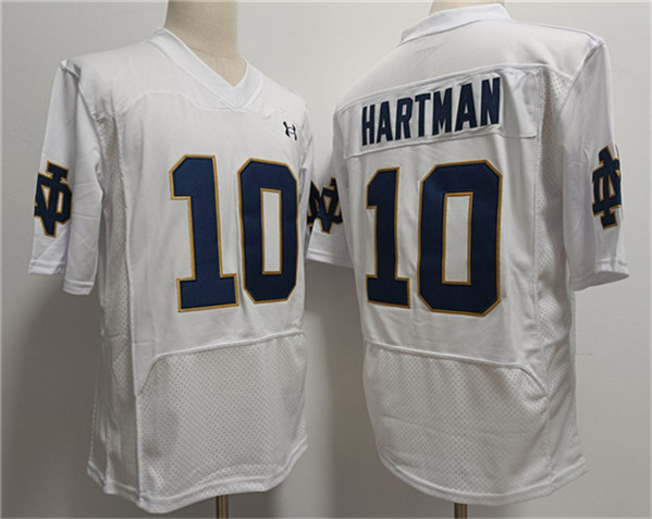 Men's Notre Dame Fighting Irish #10 Sam Hartman White Stitched Jersey