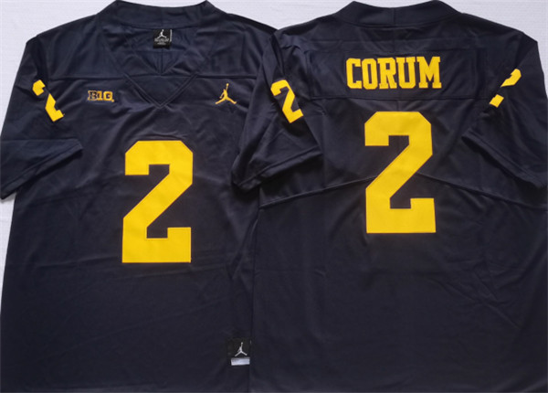 Men's Michigan Wolverines #2 CORUM Blue Stitched Jersey