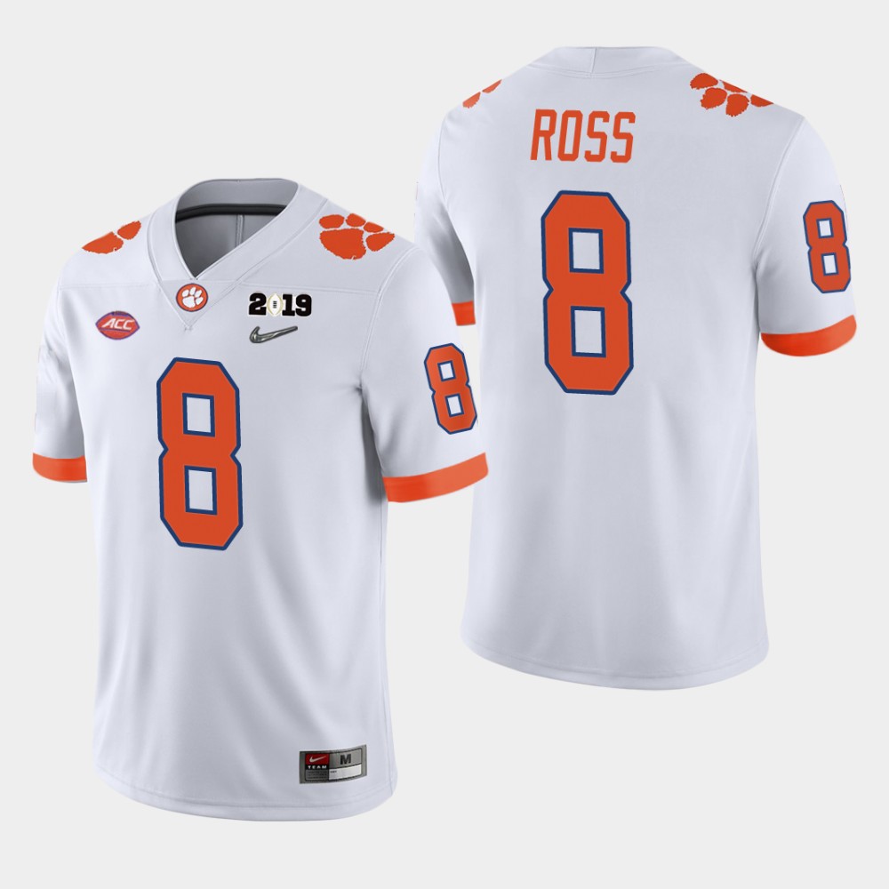 Men's Clemson Tigers #8 Justyn Ross White Stitched Football Jersey