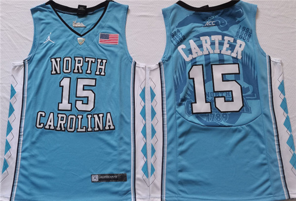 Men's North Carolina Tar Heels #15 Vince Carter Blue Stitched Jersey