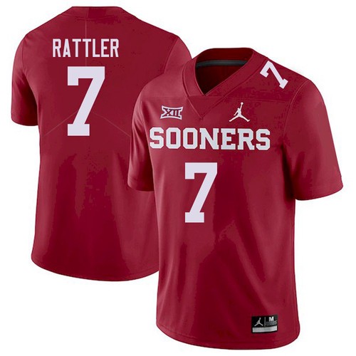Men's Oklahoma Sooners #7 Spencer Rattler Red Game NCAA Jersey