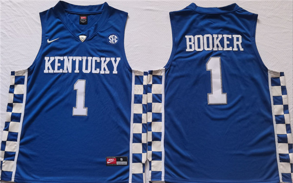 Men's Kentucky Wildcats #1 BOOKER Blue Stitched Jersey