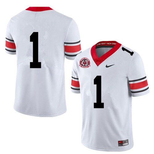 Men's Bulldogs #1 White 1980 National Champions 40th Anniversary College Stitched NCAA Jersey