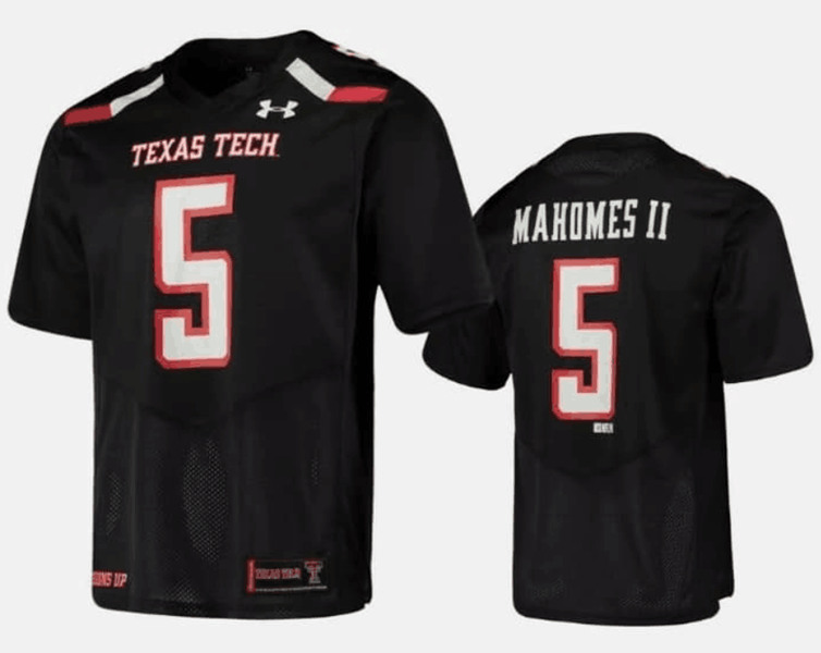 Men's Texas Tech Red Raiders #5 Patrick Mahomes II Black Game NCAA Jersey