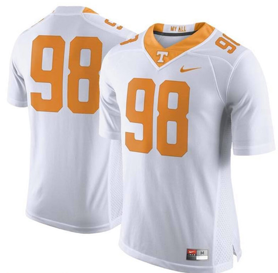 Men's Tennessee Volunteers #98 White Stitched Limited Football Jersey