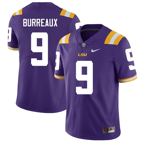 Men's LSU Tigers #9 Joe Burreaux Purple Limited Stitched NCAA Jersey