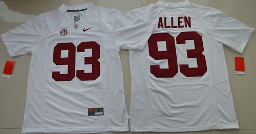 Crimson Tide #93 Jonathan Allen White Limited Stitched NCAA Jersey