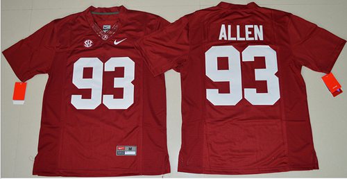 Crimson Tide #93 Jonathan Allen Red Limited Stitched NCAA Jersey