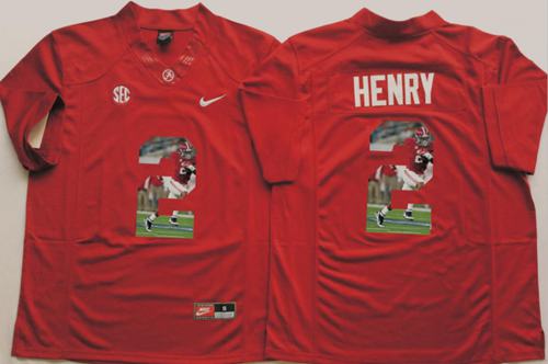 Crimson Tide #2 Derrick Henry Red Player Fashion Stitched NCAA Jersey