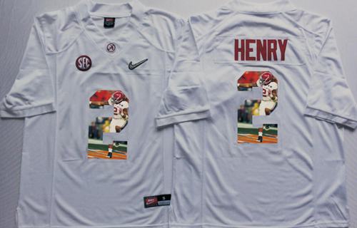 Crimson Tide #2 Derrick Henry White Player Fashion Stitched NCAA Jersey