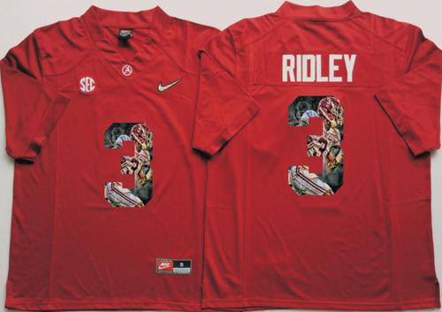 Crimson Tide #3 Calvin Ridley Red Player Fashion Stitched NCAA Jersey
