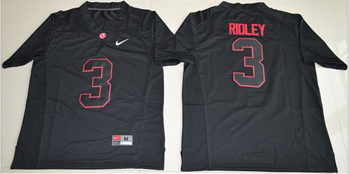 Crimson Tide #3 Calvin Ridley Blackout Limited Stitched NCAA Jersey