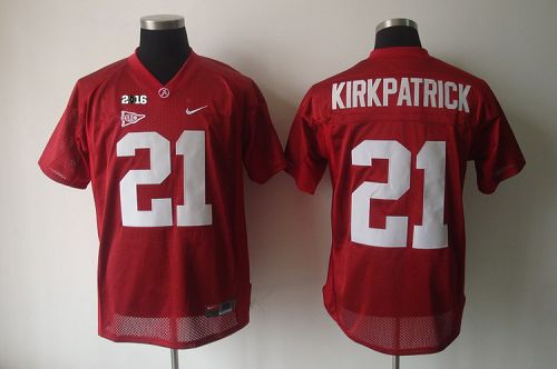 Crimson Tide #21 Dre Kirkpatrick Red 2016 College Football Playoff National Championship Patch Stitched NCAA Jersey