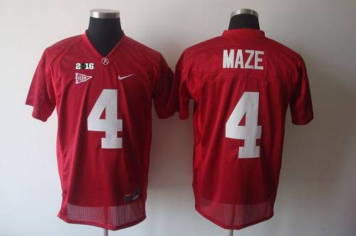 Crimson Tide #4 Marquis Maze Red 2016 College Football Playoff National Championship Patch Stitched NCAA Jersey